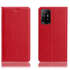 Coque Portefeuille Livre Cuir Etui Clapet H02P pour Oppo F19 Pro+ Plus 5G Rouge