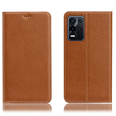 Coque Portefeuille Livre Cuir Etui Clapet H02P pour Oppo K9X 5G Brun Clair