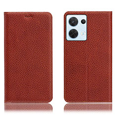 Coque Portefeuille Livre Cuir Etui Clapet H02P pour Oppo Reno8 5G Marron