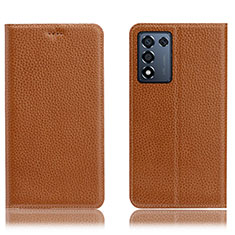 Coque Portefeuille Livre Cuir Etui Clapet H02P pour Realme 9 SE 5G Brun Clair