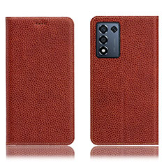 Coque Portefeuille Livre Cuir Etui Clapet H02P pour Realme 9 SE 5G Marron