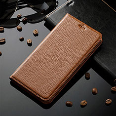 Coque Portefeuille Livre Cuir Etui Clapet H02P pour Samsung Galaxy Xcover 4 SM-G390F Brun Clair