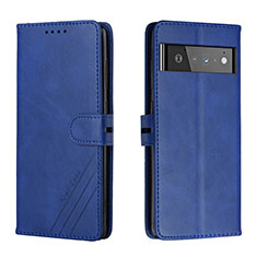 Coque Portefeuille Livre Cuir Etui Clapet H02X pour Google Pixel 6 5G Bleu