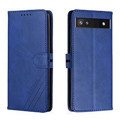 Coque Portefeuille Livre Cuir Etui Clapet H02X pour Google Pixel 6a 5G Bleu