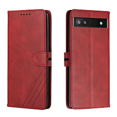 Coque Portefeuille Livre Cuir Etui Clapet H02X pour Google Pixel 6a 5G Rouge