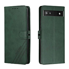 Coque Portefeuille Livre Cuir Etui Clapet H02X pour Google Pixel 6a 5G Vert