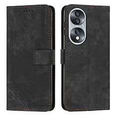 Coque Portefeuille Livre Cuir Etui Clapet H02X pour Huawei Honor 70 5G Noir