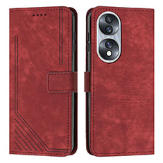 Coque Portefeuille Livre Cuir Etui Clapet H02X pour Huawei Honor 70 5G Rouge