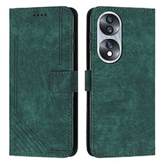 Coque Portefeuille Livre Cuir Etui Clapet H02X pour Huawei Honor 70 5G Vert