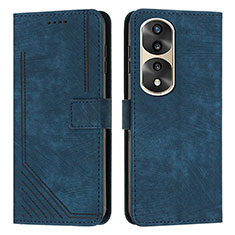 Coque Portefeuille Livre Cuir Etui Clapet H02X pour Huawei Honor 70 Pro 5G Bleu