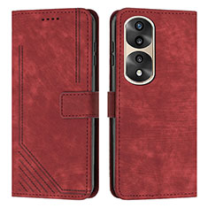 Coque Portefeuille Livre Cuir Etui Clapet H02X pour Huawei Honor 70 Pro 5G Rouge