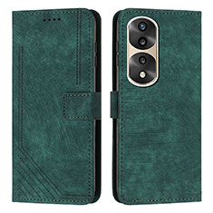 Coque Portefeuille Livre Cuir Etui Clapet H02X pour Huawei Honor 70 Pro 5G Vert