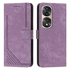 Coque Portefeuille Livre Cuir Etui Clapet H02X pour Huawei Honor 70 Pro 5G Violet