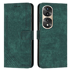 Coque Portefeuille Livre Cuir Etui Clapet H02X pour Huawei Honor 70 Pro+ Plus 5G Vert