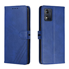 Coque Portefeuille Livre Cuir Etui Clapet H02X pour Motorola Moto E13 Bleu