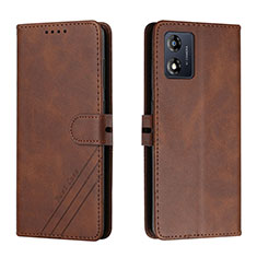 Coque Portefeuille Livre Cuir Etui Clapet H02X pour Motorola Moto E13 Marron