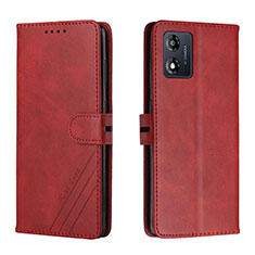 Coque Portefeuille Livre Cuir Etui Clapet H02X pour Motorola Moto E13 Rouge