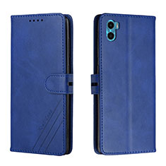 Coque Portefeuille Livre Cuir Etui Clapet H02X pour Motorola Moto E32 India Bleu