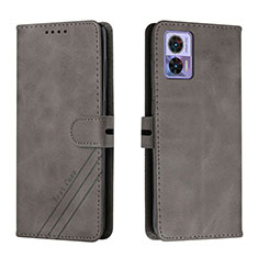 Coque Portefeuille Livre Cuir Etui Clapet H02X pour Motorola Moto Edge 30 Neo 5G Gris