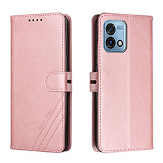 Coque Portefeuille Livre Cuir Etui Clapet H02X pour Motorola Moto G Stylus (2023) 4G Or Rose