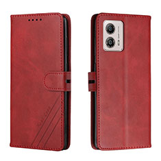 Coque Portefeuille Livre Cuir Etui Clapet H02X pour Motorola Moto G53 5G Rouge