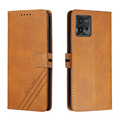 Coque Portefeuille Livre Cuir Etui Clapet H02X pour Motorola Moto G72 Brun Clair