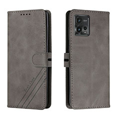 Coque Portefeuille Livre Cuir Etui Clapet H02X pour Motorola Moto G72 Gris