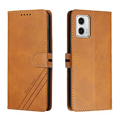 Coque Portefeuille Livre Cuir Etui Clapet H02X pour Motorola Moto G73 5G Brun Clair