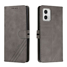 Coque Portefeuille Livre Cuir Etui Clapet H02X pour Motorola Moto G73 5G Gris