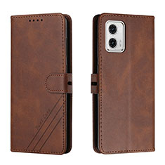 Coque Portefeuille Livre Cuir Etui Clapet H02X pour Motorola Moto G73 5G Marron