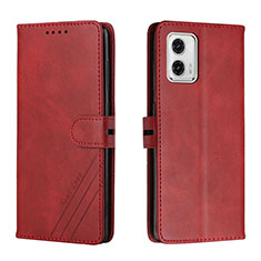 Coque Portefeuille Livre Cuir Etui Clapet H02X pour Motorola Moto G73 5G Rouge