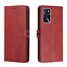 Coque Portefeuille Livre Cuir Etui Clapet H02X pour Oppo A53s 5G Rouge