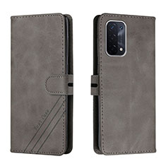 Coque Portefeuille Livre Cuir Etui Clapet H02X pour Oppo A54 5G Gris