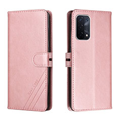 Coque Portefeuille Livre Cuir Etui Clapet H02X pour Oppo A54 5G Or Rose