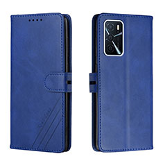 Coque Portefeuille Livre Cuir Etui Clapet H02X pour Oppo A55 5G Bleu