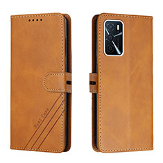 Coque Portefeuille Livre Cuir Etui Clapet H02X pour Oppo A55 5G Brun Clair