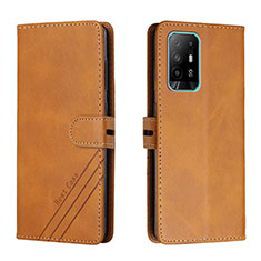 Coque Portefeuille Livre Cuir Etui Clapet H02X pour Oppo A94 5G Brun Clair