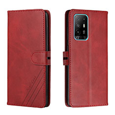 Coque Portefeuille Livre Cuir Etui Clapet H02X pour Oppo A95 5G Rouge