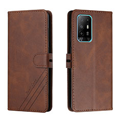 Coque Portefeuille Livre Cuir Etui Clapet H02X pour Oppo F19 Pro+ Plus 5G Marron