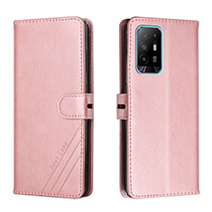 Coque Portefeuille Livre Cuir Etui Clapet H02X pour Oppo Reno5 Z 5G Or Rose