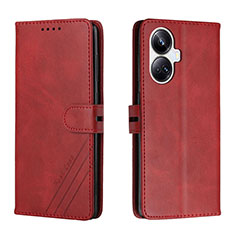 Coque Portefeuille Livre Cuir Etui Clapet H02X pour Realme 10 Pro+ Plus 5G Rouge