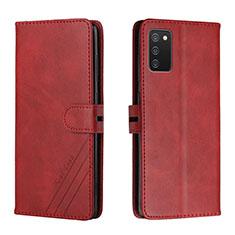 Coque Portefeuille Livre Cuir Etui Clapet H02X pour Samsung Galaxy A02s Rouge