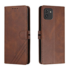 Coque Portefeuille Livre Cuir Etui Clapet H02X pour Samsung Galaxy A03 Marron