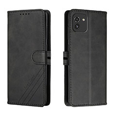 Coque Portefeuille Livre Cuir Etui Clapet H02X pour Samsung Galaxy A03 Noir