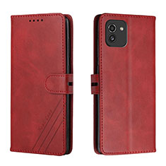 Coque Portefeuille Livre Cuir Etui Clapet H02X pour Samsung Galaxy A03 Rouge