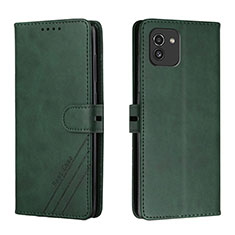 Coque Portefeuille Livre Cuir Etui Clapet H02X pour Samsung Galaxy A03 Vert