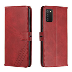 Coque Portefeuille Livre Cuir Etui Clapet H02X pour Samsung Galaxy A03s Rouge