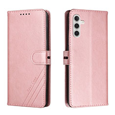 Coque Portefeuille Livre Cuir Etui Clapet H02X pour Samsung Galaxy A04s Or Rose