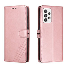 Coque Portefeuille Livre Cuir Etui Clapet H02X pour Samsung Galaxy A53 5G Or Rose