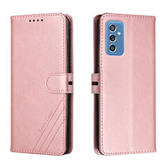 Coque Portefeuille Livre Cuir Etui Clapet H02X pour Samsung Galaxy M52 5G Or Rose